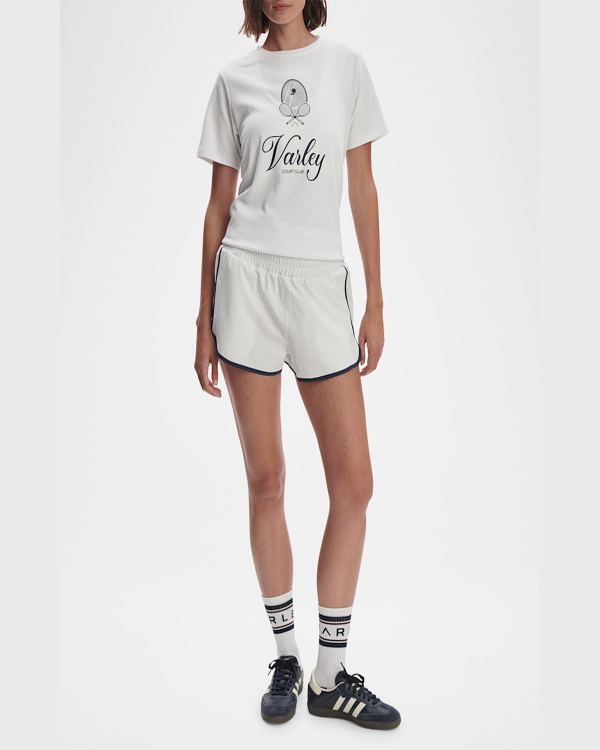 Varley Arlington Running Shorts In White