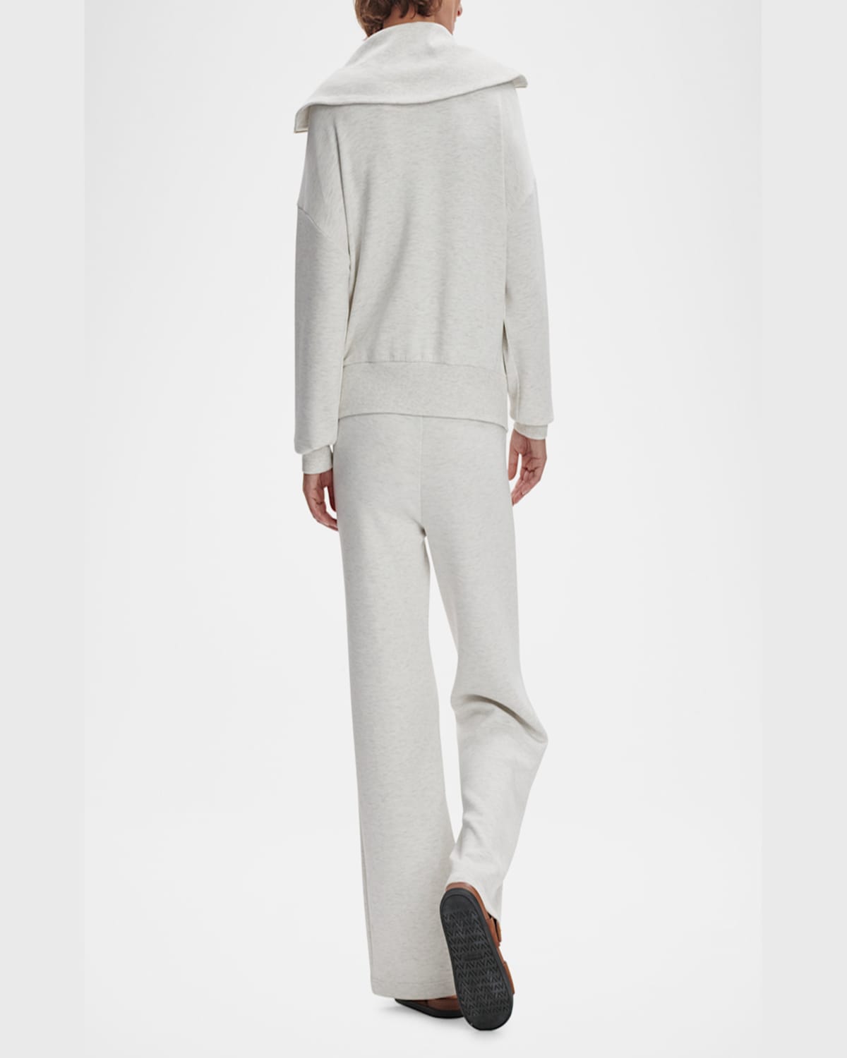 Varley Halley Zip Through Sweatshirt In Ivory Marl