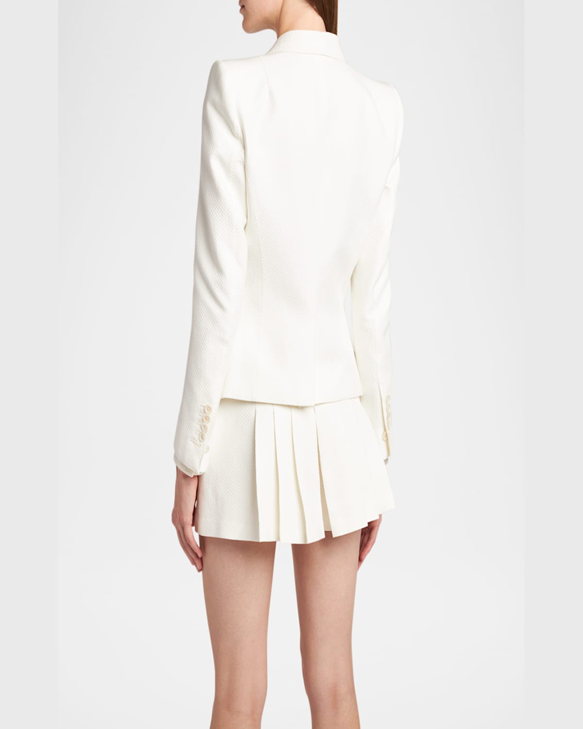 Tom Ford Cotton-silk Pique Single-breasted Jacket In White