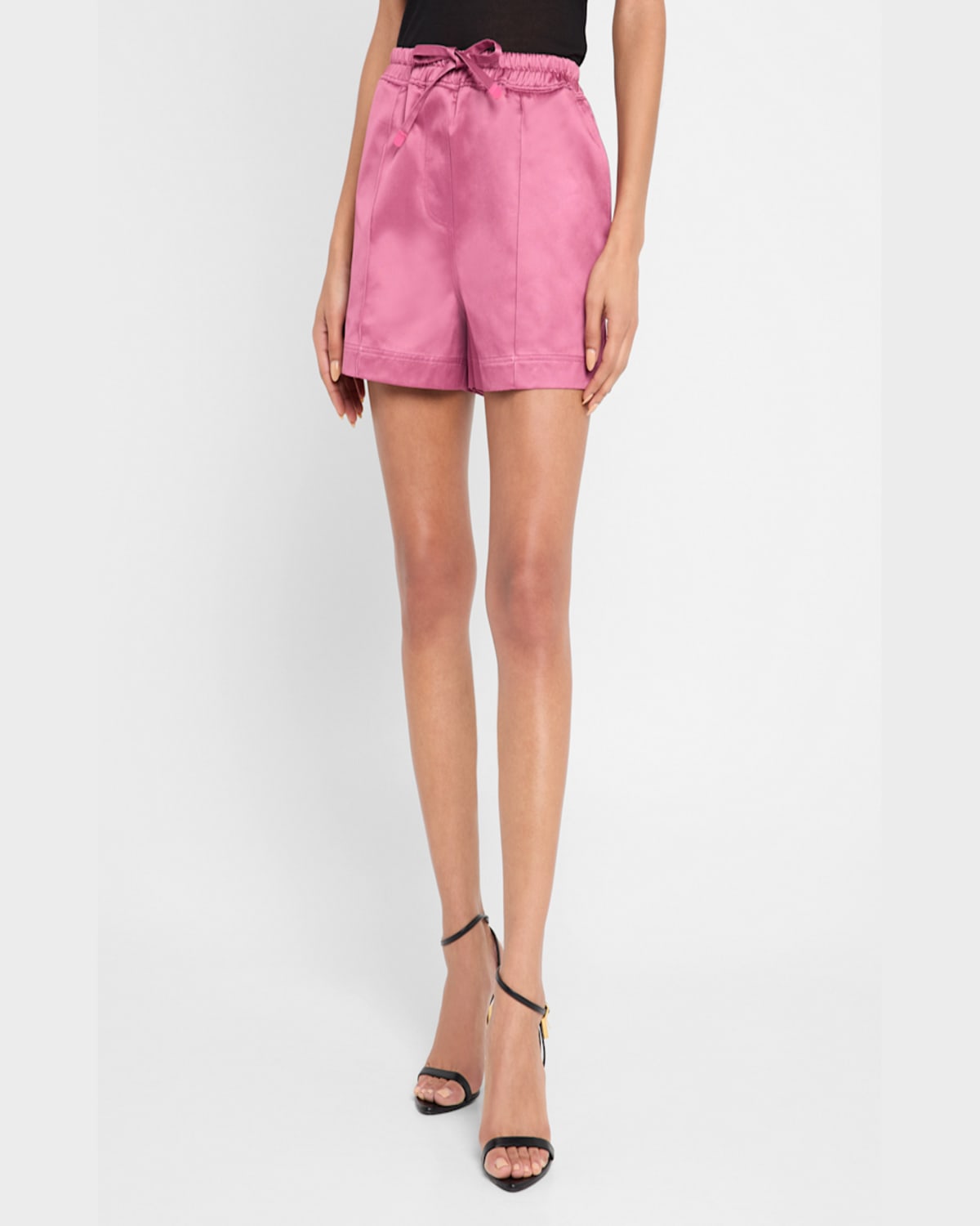Tom Ford Shiny Rayon Satin Pajama Shorts In Fuchsia Ro