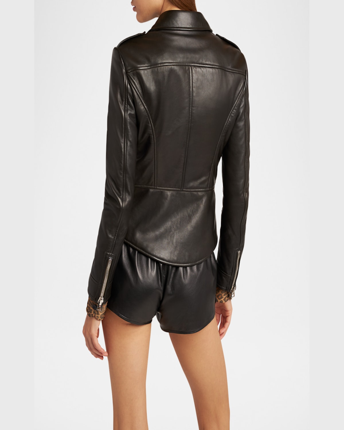 TOM FORD GUANTERIA LAMB LEATHER REGIMENTAL BIKER JACKET