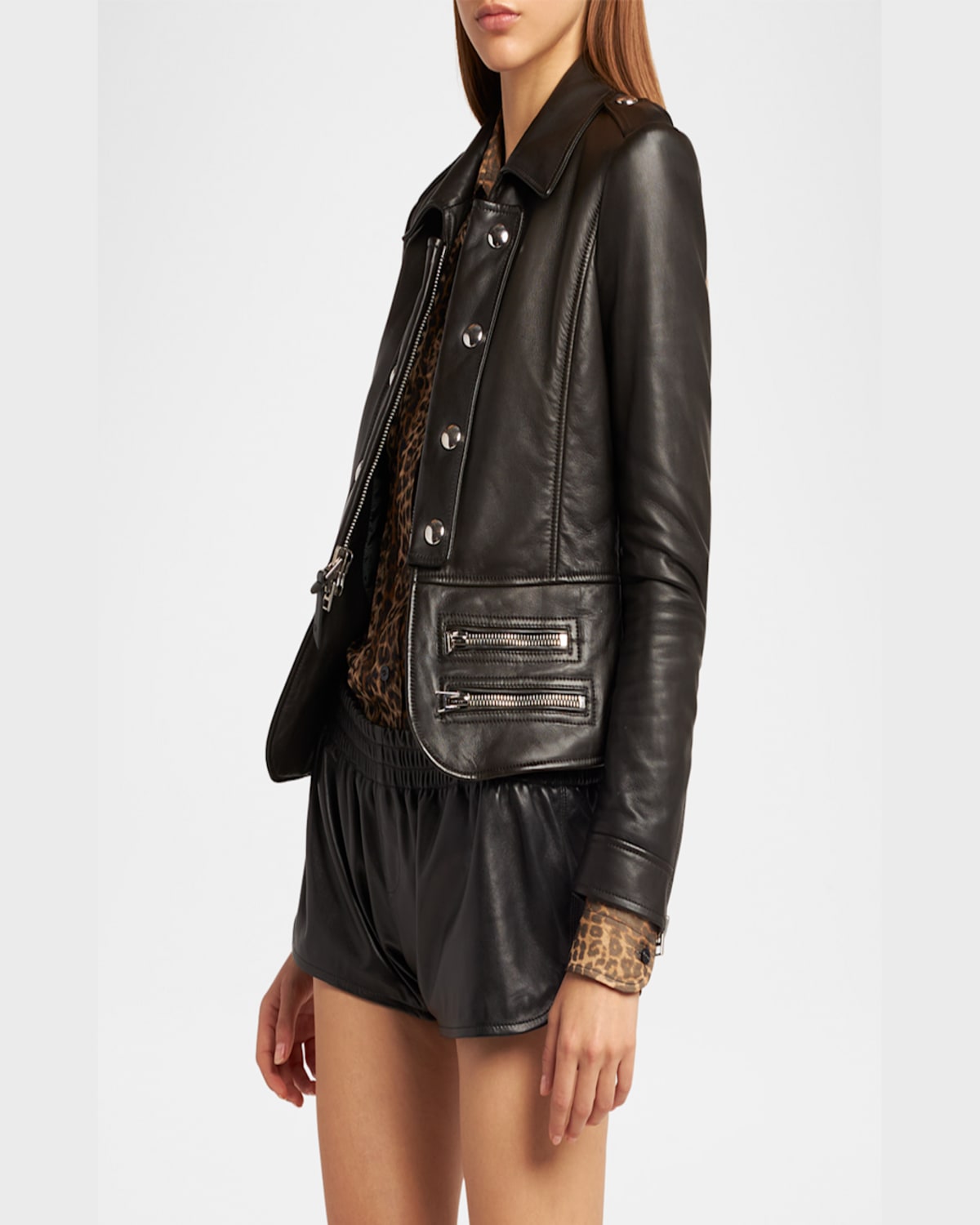 TOM FORD GUANTERIA LAMB LEATHER REGIMENTAL BIKER JACKET
