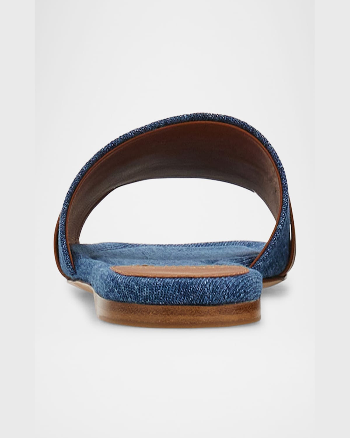 Ferragamo Leah Gancini Bit Denim Slide Sandals In Blue
