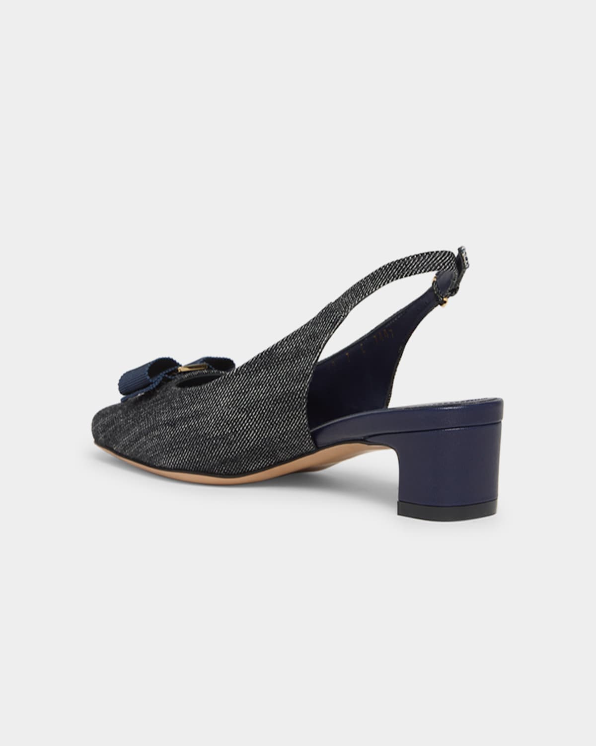Ferragamo Rivada Denim Bow Slingback Pumps