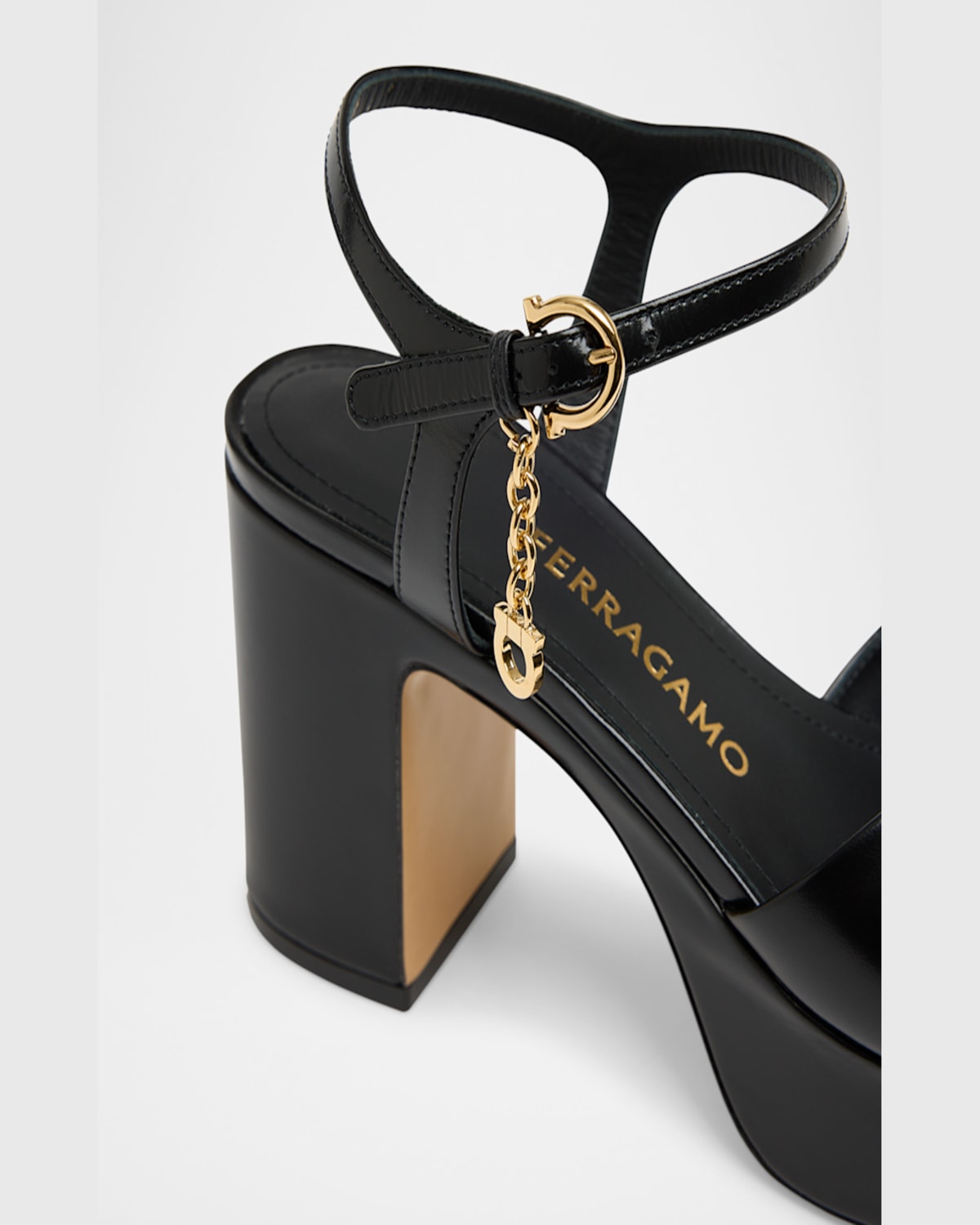 Ferragamo Savia Crisscross Gancini Charm Platform Sandals