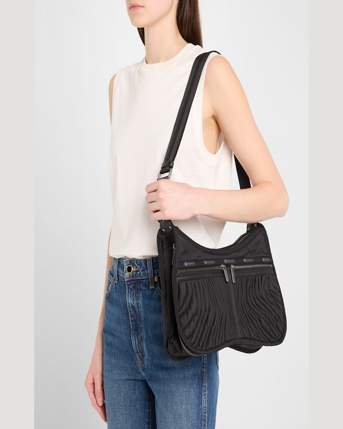 Lesportsac X Roberto Cavalli Torino Quilted Crossbody Bag In Blk Matelasse Torino