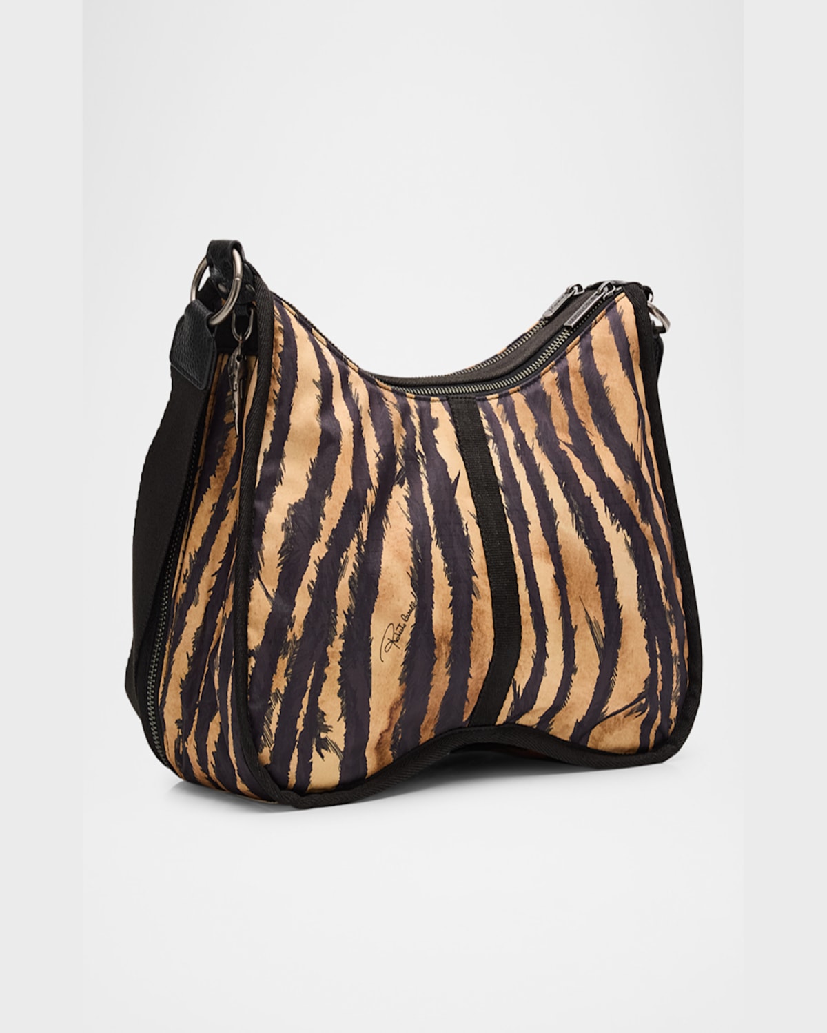 LESPORTSAC X ROBERTO CAVALLI TORINO ZEBRA-PRINT CROSSBODY BAG 