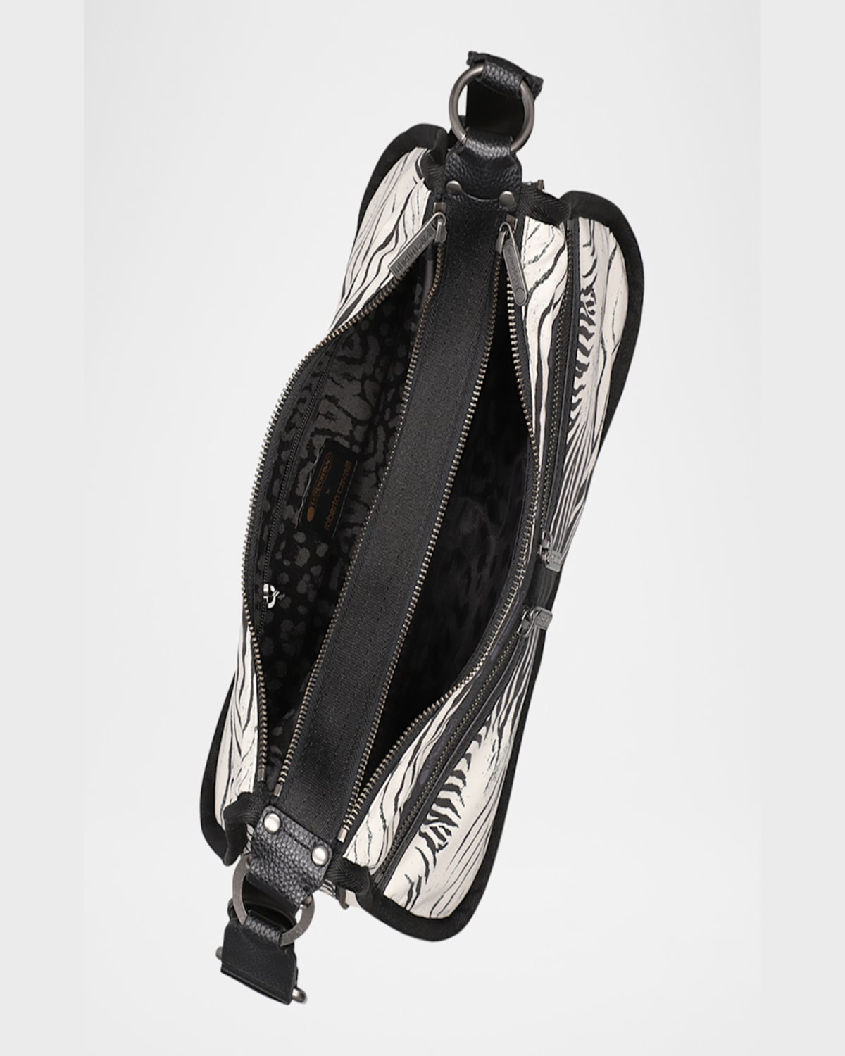 LESPORTSAC X ROBERTO CAVALLI TORINO ZEBRA-PRINT CROSSBODY BAG 