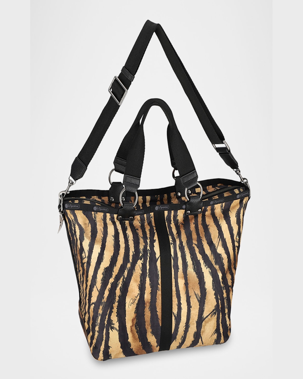 LESPORTSAC X ROBERTO CAVALLI ROMA ZEBRA-PRINT TOTE BAG 