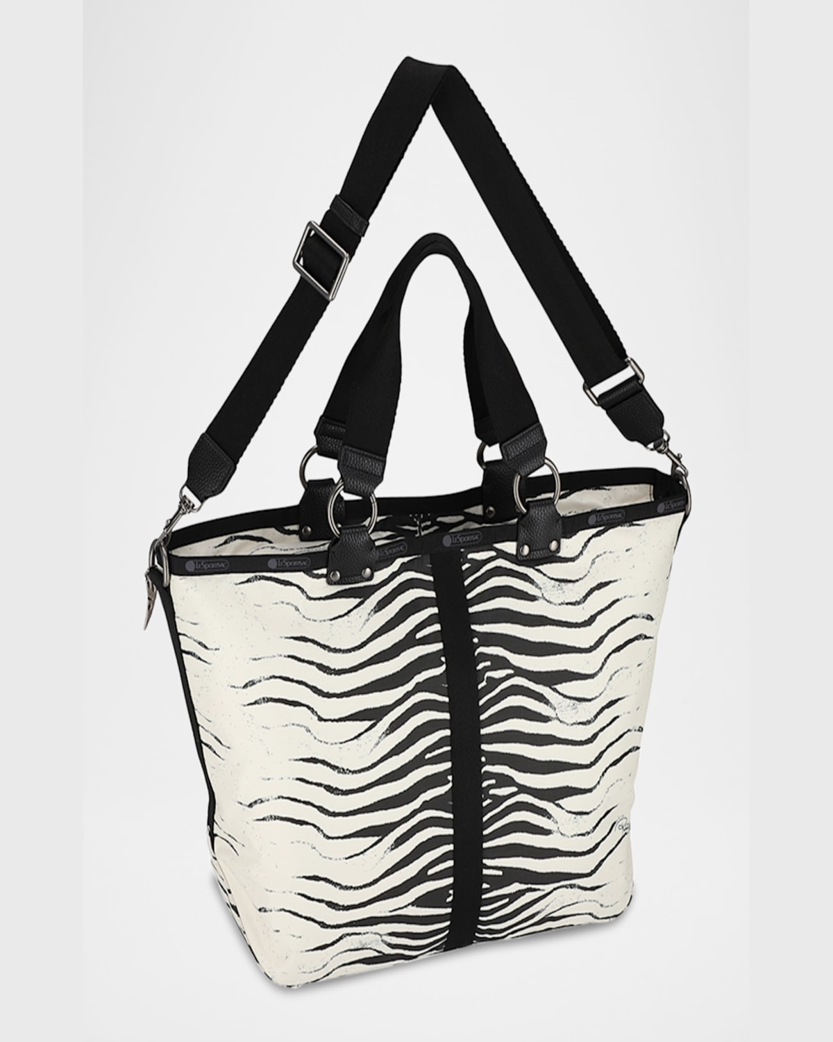 LESPORTSAC X ROBERTO CAVALLI ROMA ZEBRA-PRINT TOTE BAG 