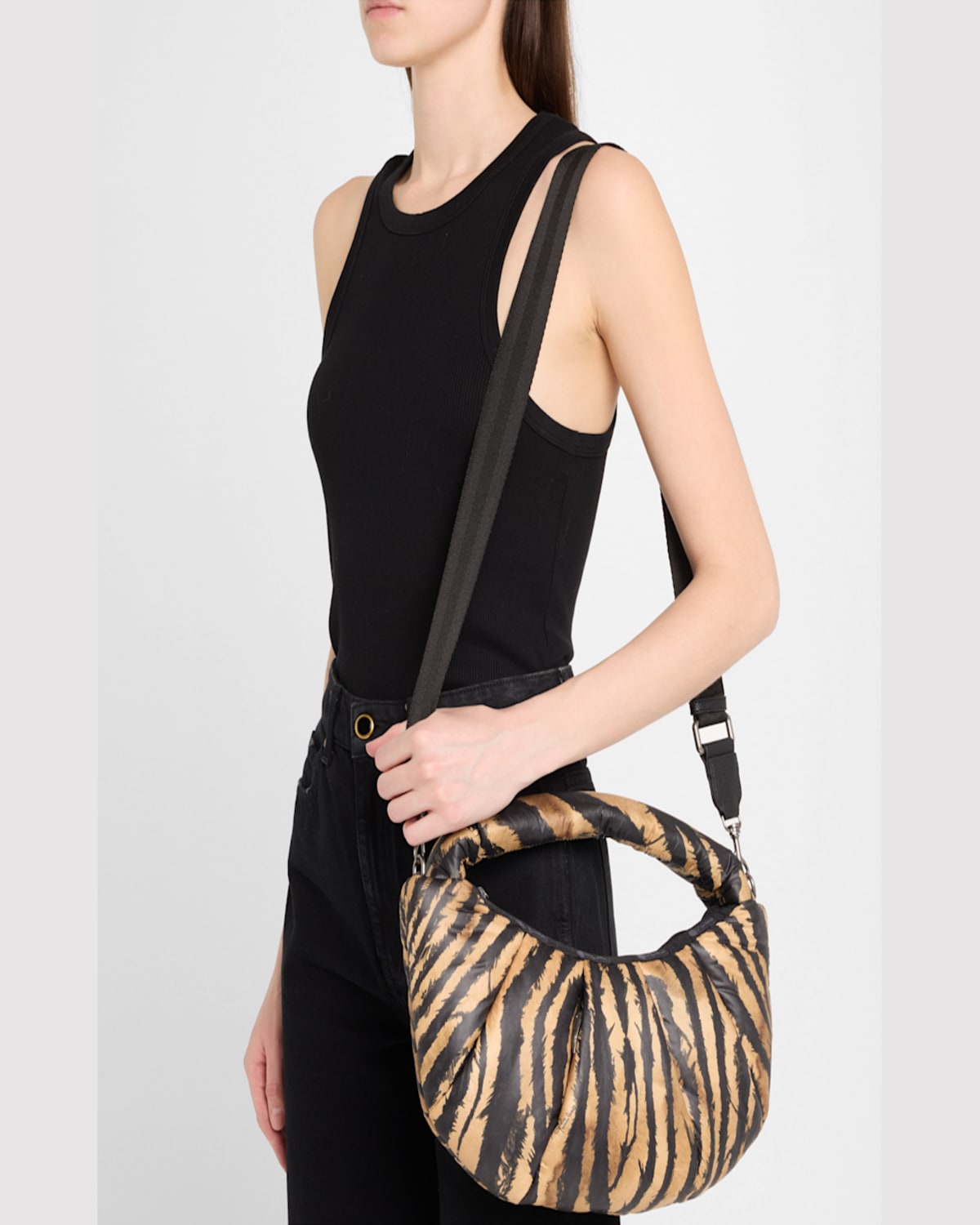 LESPORTSAC X ROBERT CAVALLI VENEZIA SMALL ZEBRA-PRINT TOP-HANDLE BAG 