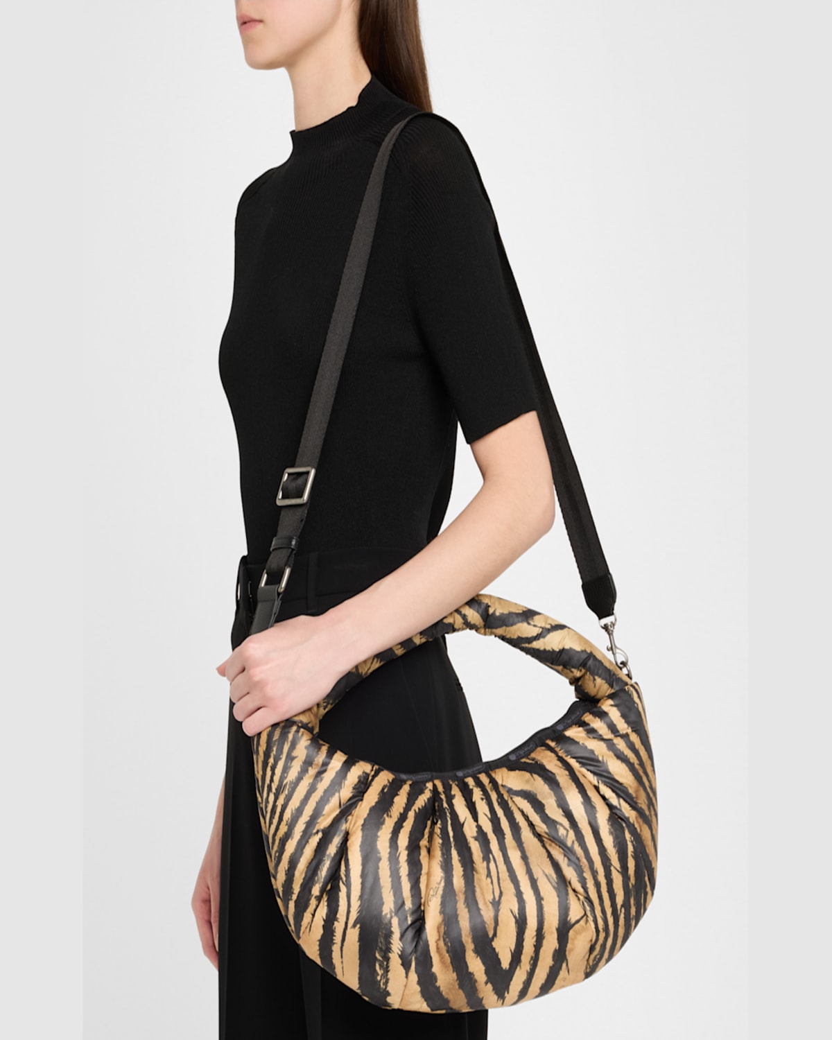 LESPORTSAC X ROBERTO CAVALLI VENEZIA MEDIUM ZEBRA-PRINT SHOULDER BAG 