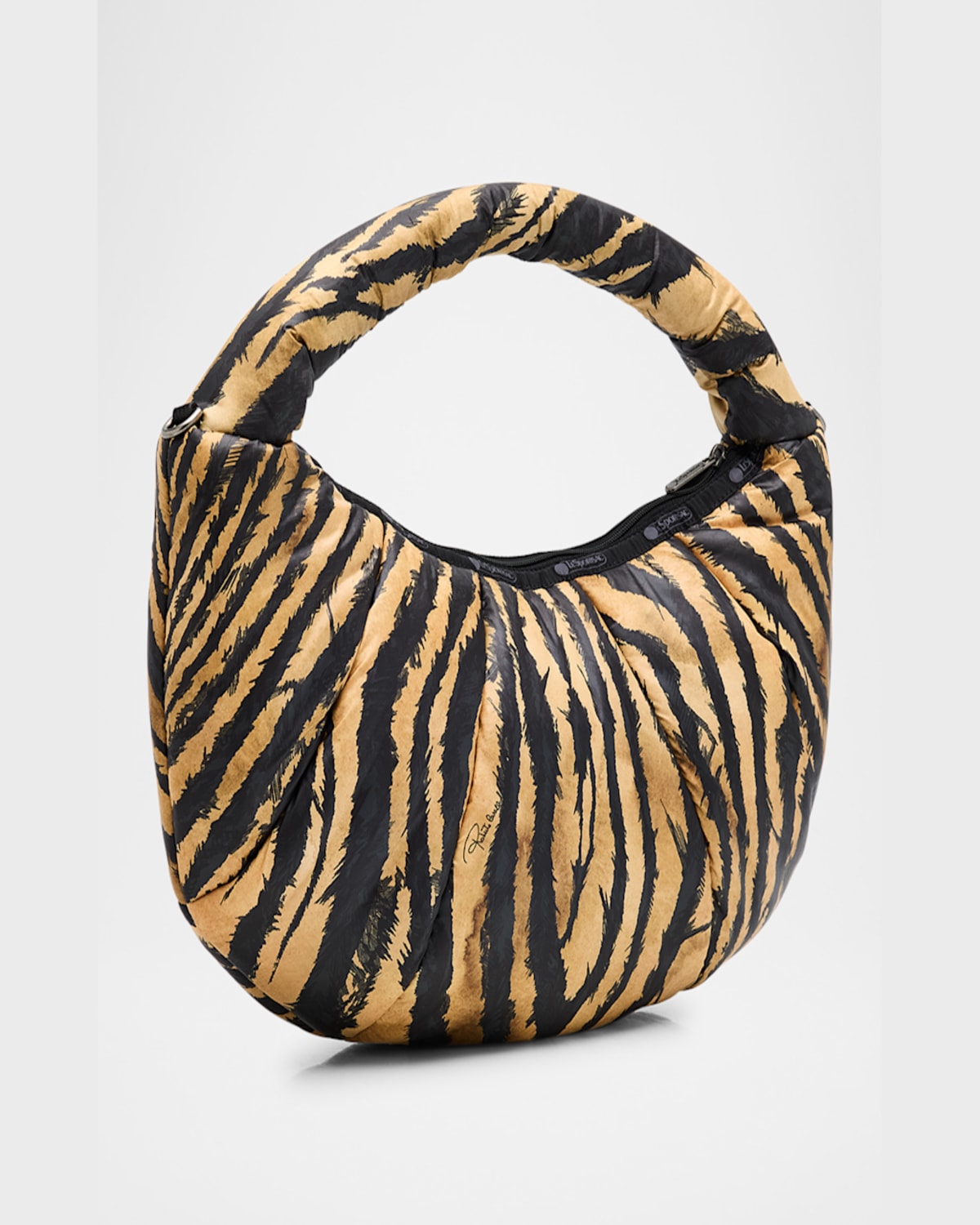 LESPORTSAC X ROBERTO CAVALLI VENEZIA MEDIUM ZEBRA-PRINT SHOULDER BAG 