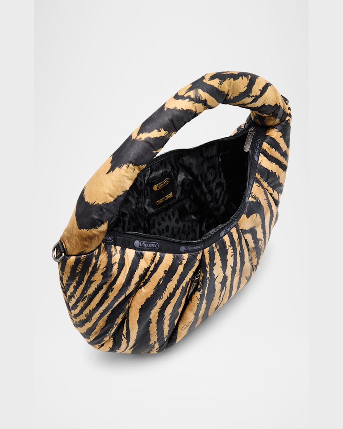 LESPORTSAC X ROBERTO CAVALLI VENEZIA MEDIUM ZEBRA-PRINT SHOULDER BAG 
