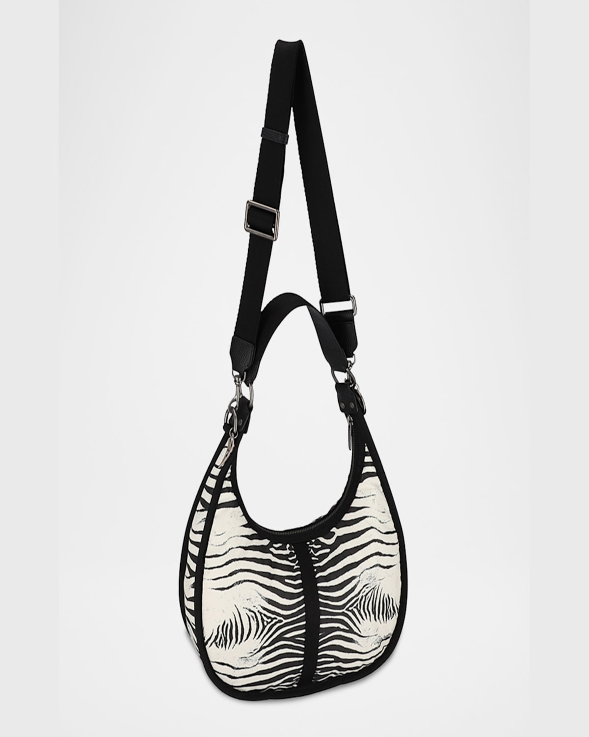 LESPORTSAC X ROBERTO CAVALLI BOLOGNA MEDIUM ZEBRA-PRINT SHOULDER BAG 