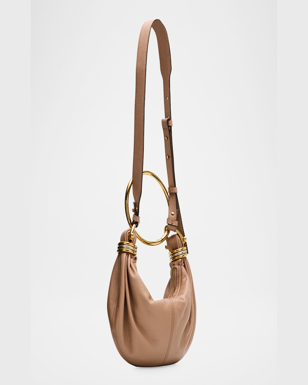 Chloé Mini Bracelet Grained Leather Crossbody Bag In Woodrose