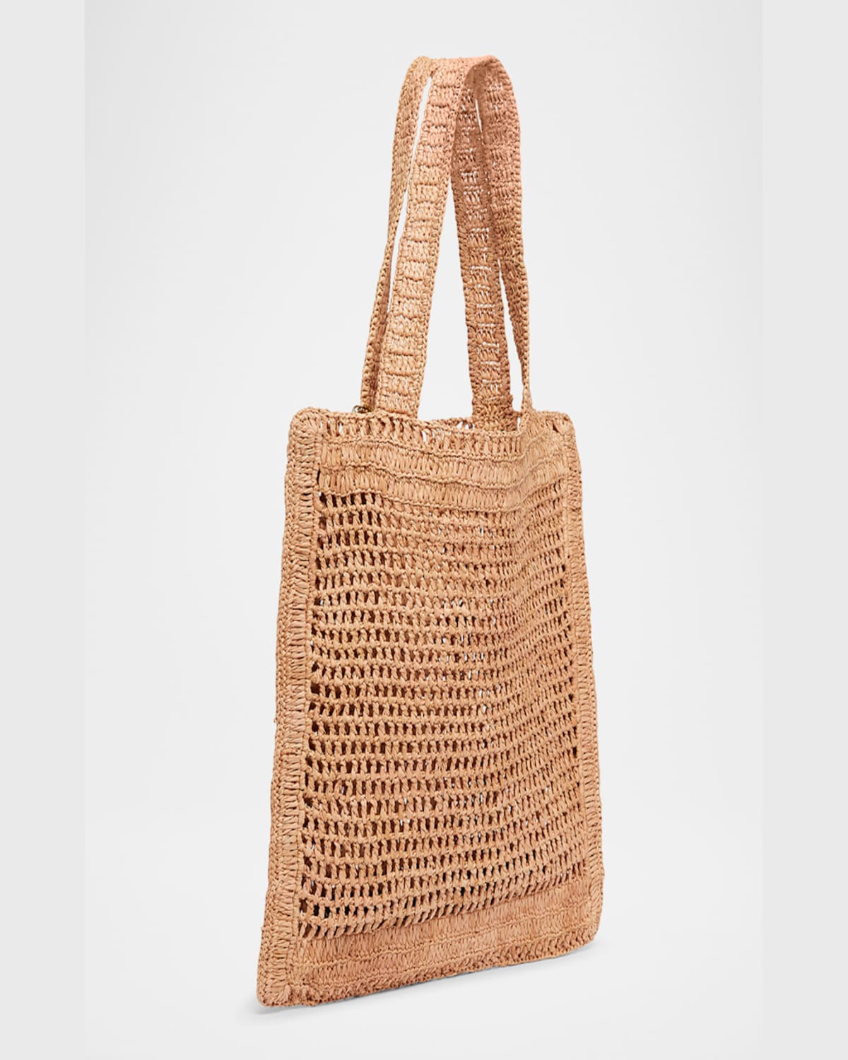 Chloé Summer Banana Embellished Crocheted Embroidered Faux Raffia Tote In Summery Beige