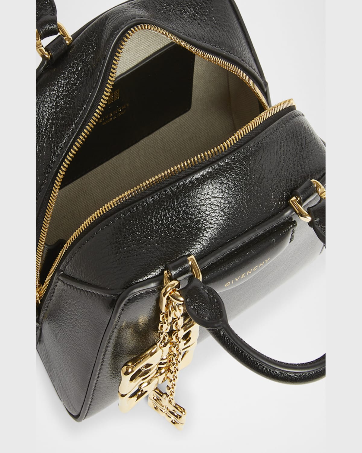 Givenchy Antigona Nano Cube Top-handle Bag In Tumbled Leather With 4g Liquid Charm In Black