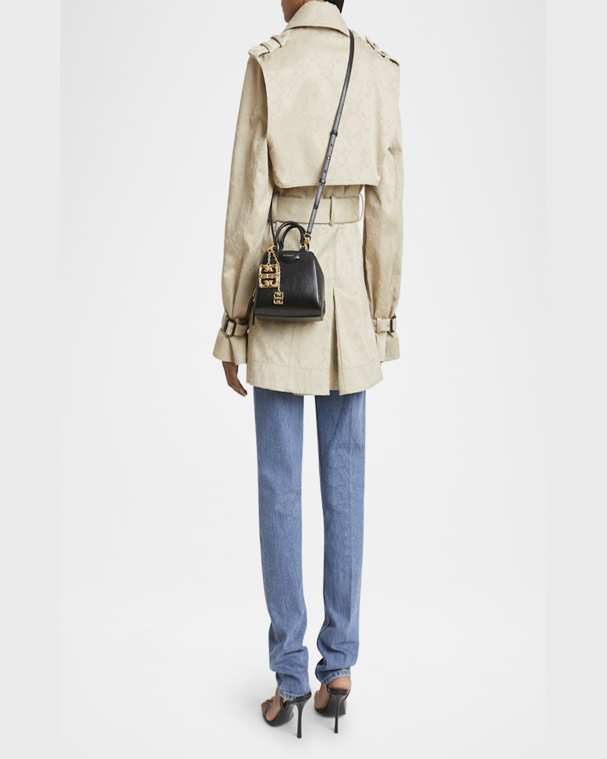 Givenchy Antigona Nano Cube Top-handle Bag In Tumbled Leather With 4g Liquid Charm In Black