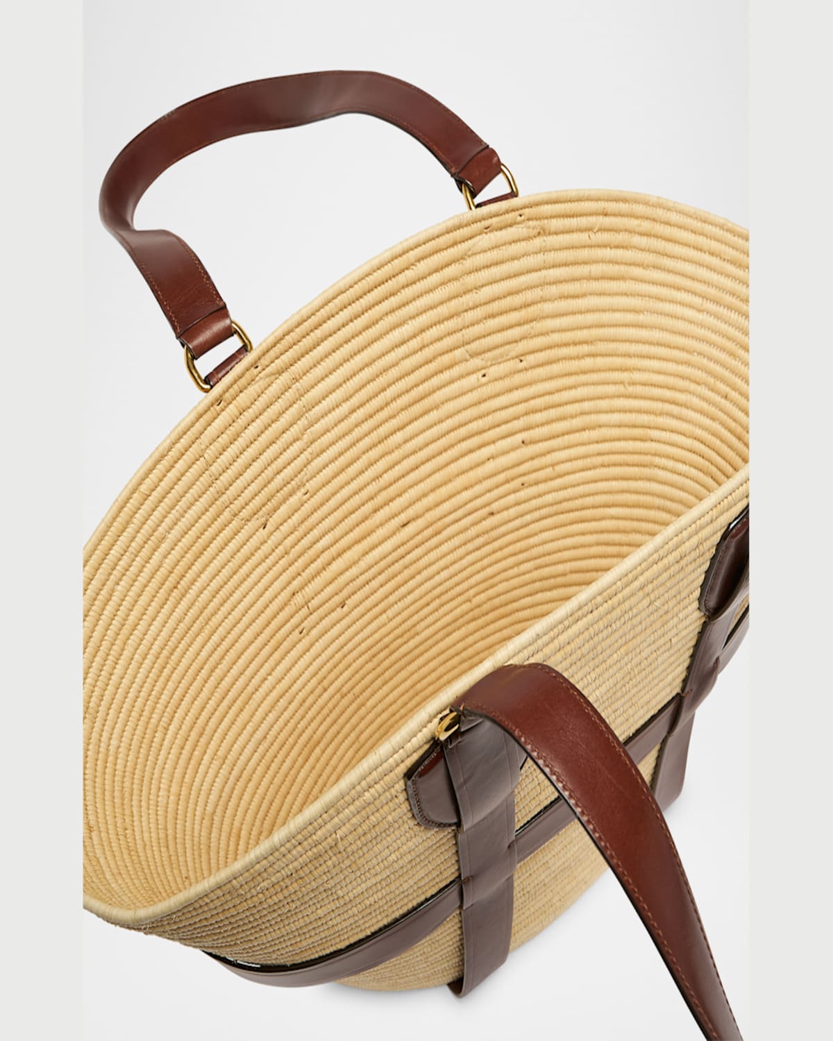 Shop Chloé Kerala Large Basket Tote Bag In Fabric And Leather In Dark Ebony
