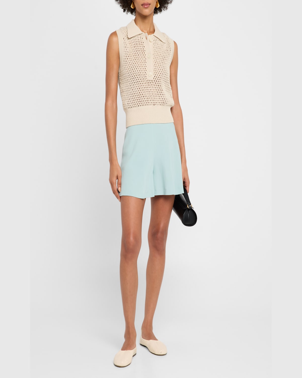 Frame The Fluid Tailored Shorts In Robins Egg Blue