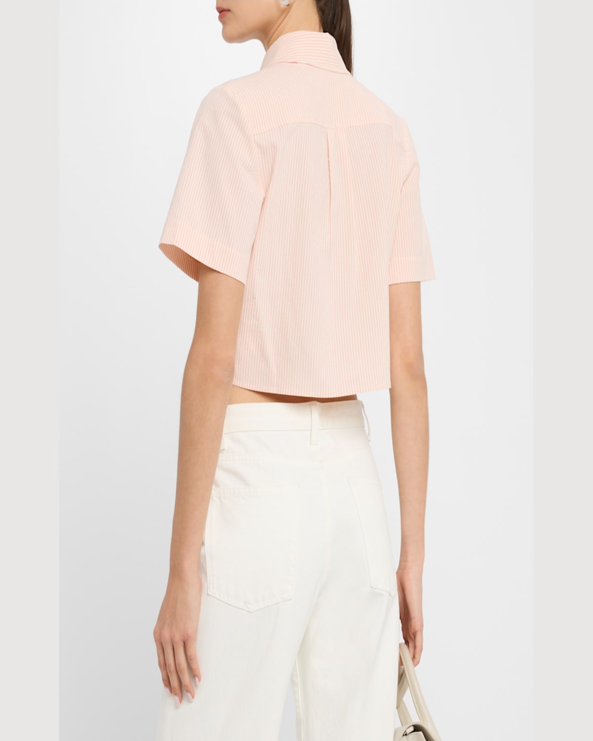 Frame The Seersucker Crop Shirt In Azalea Multi