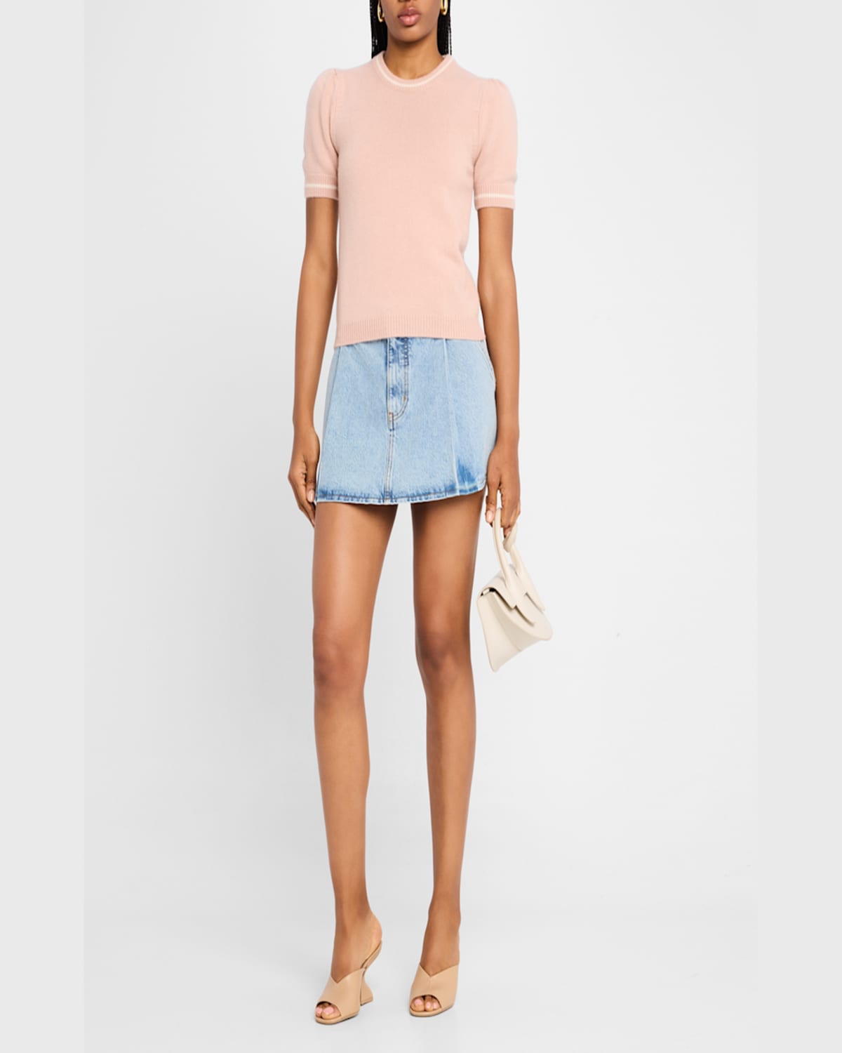 Frame Pleated Denim Mini Skirt In Outlaw In Outlaw
