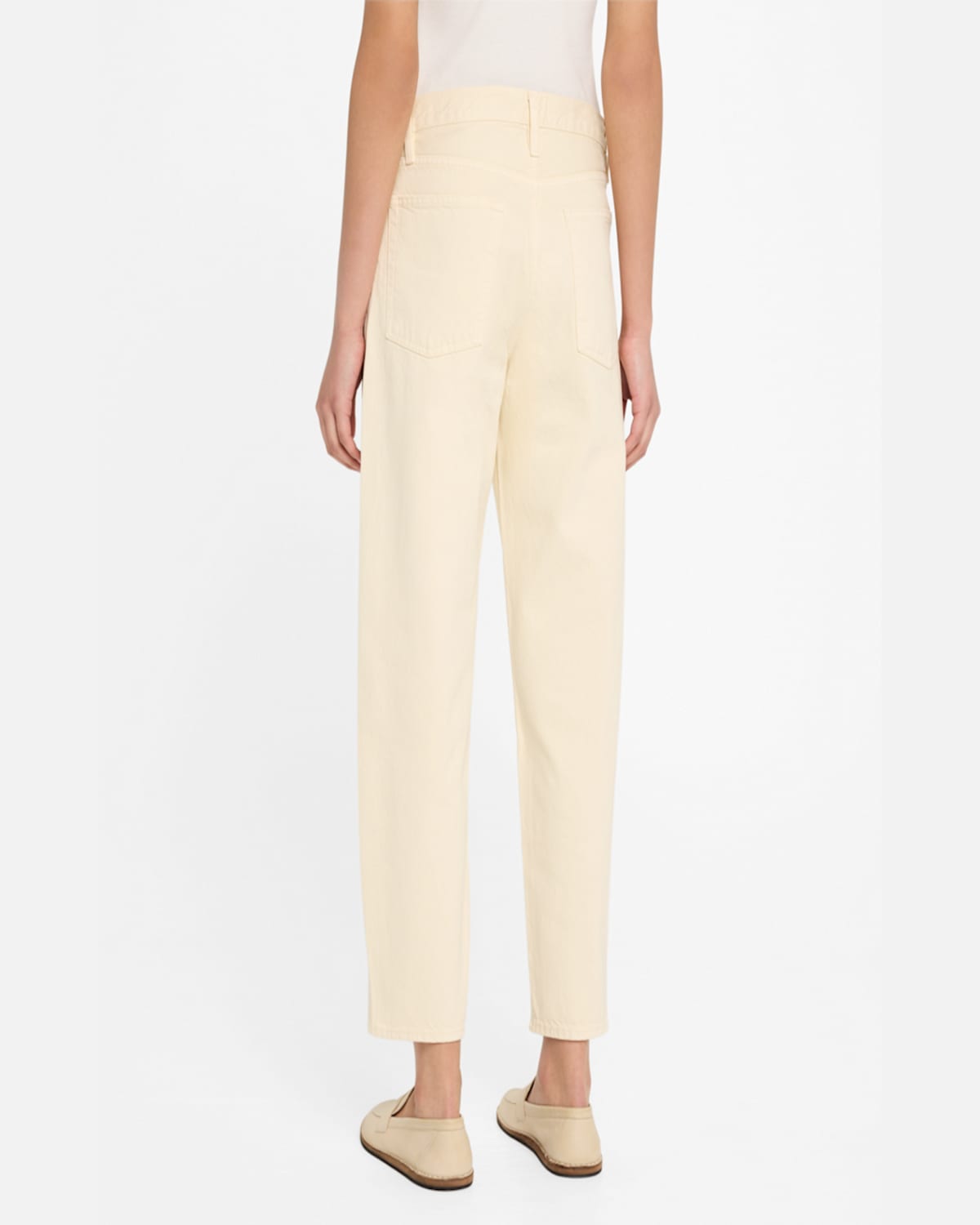 Frame The Candle High Rise Ankle Tapered Jeans In Butter In Butter