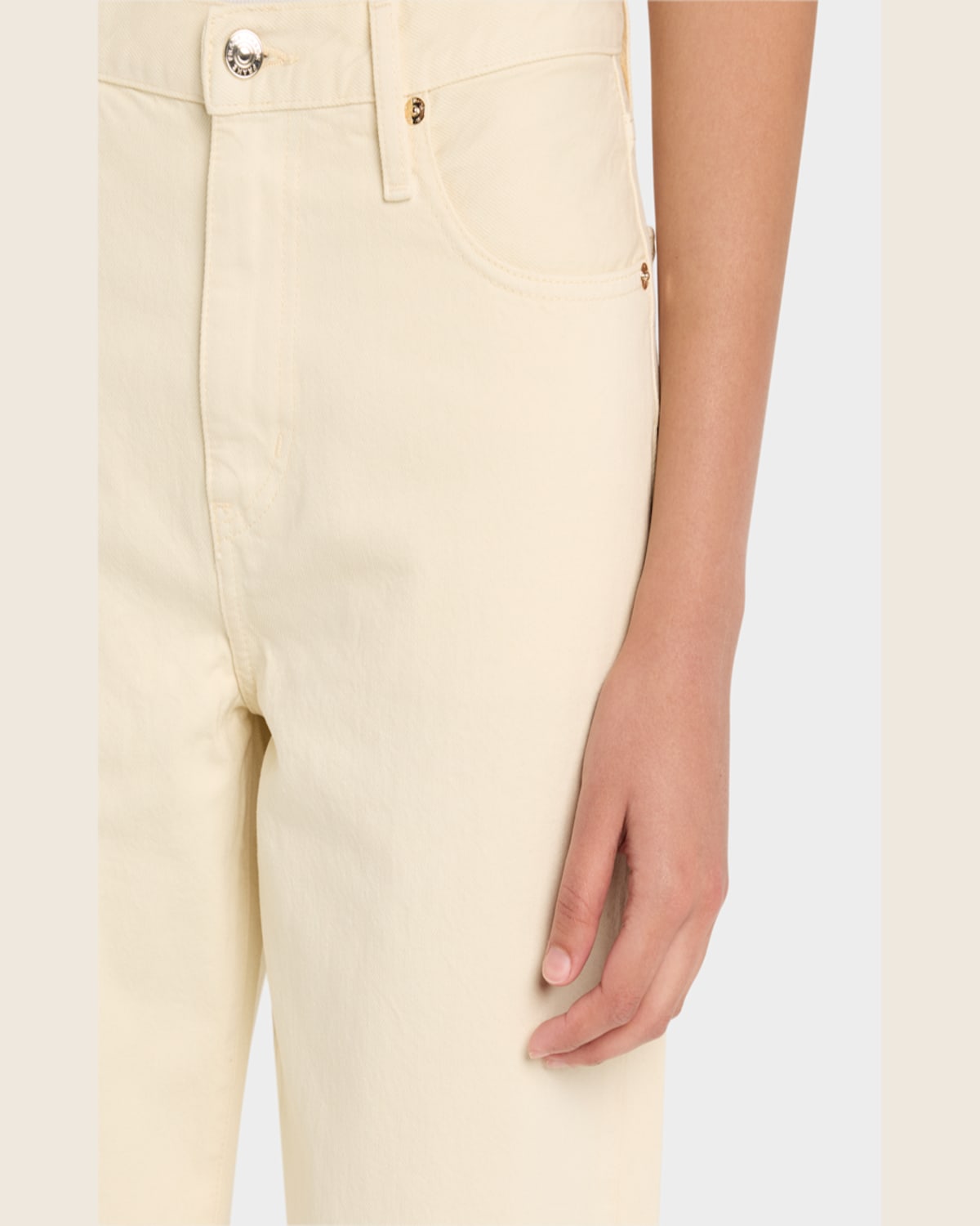 Frame The Candle High Rise Ankle Tapered Jeans In Butter In Butter