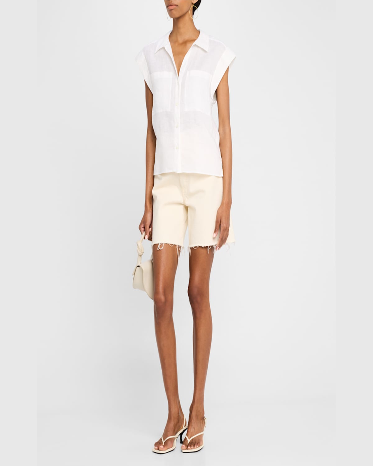 Shop Frame The Timeless Shorts In Milkshake