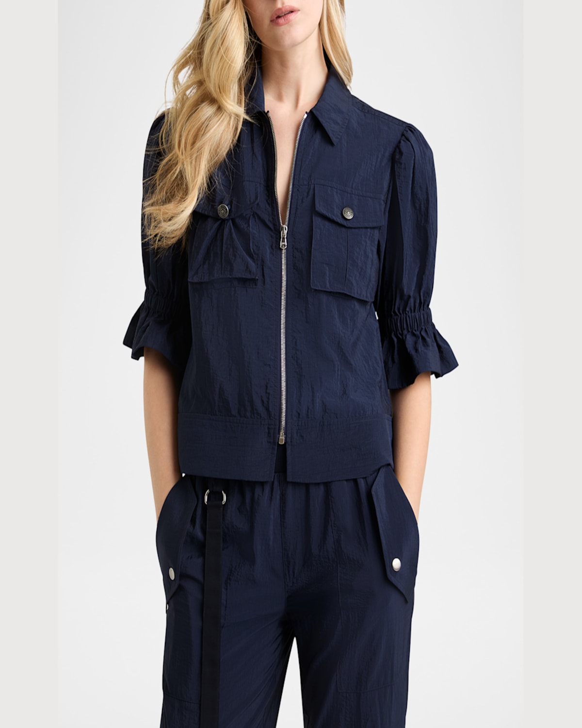 Cinq À Sept Cinq A Sept Boucle Holly Short Sleeve Jacket In Navy