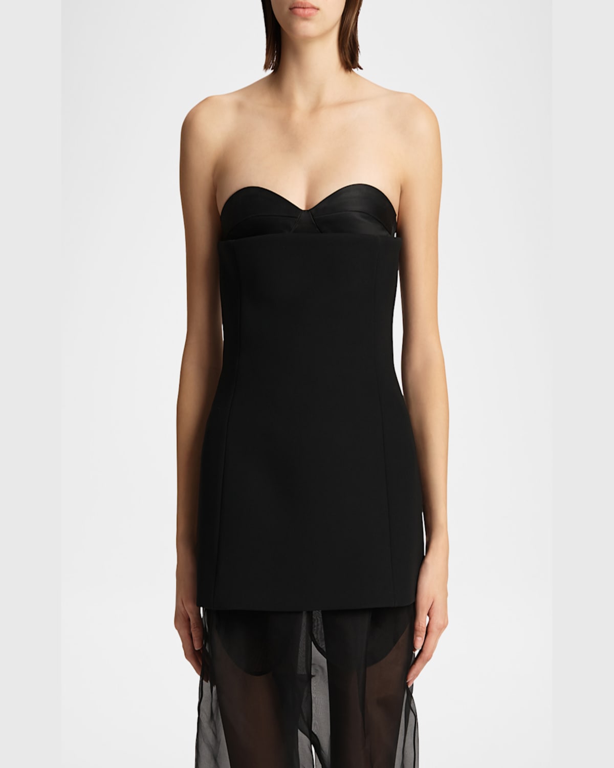 Khaite Ayla Crepe Bustier Top In Black