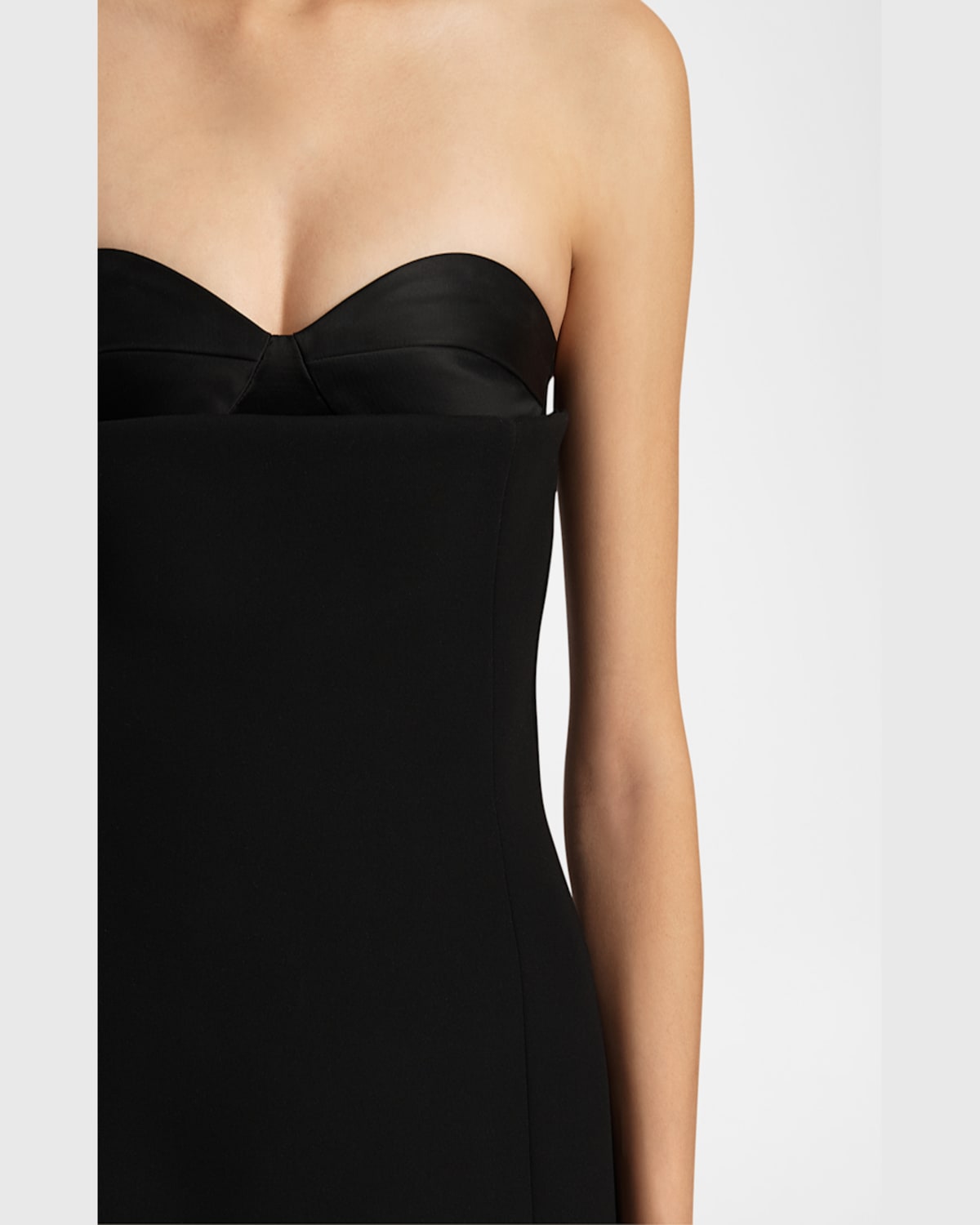 Khaite Ayla Crepe Bustier Top In Black