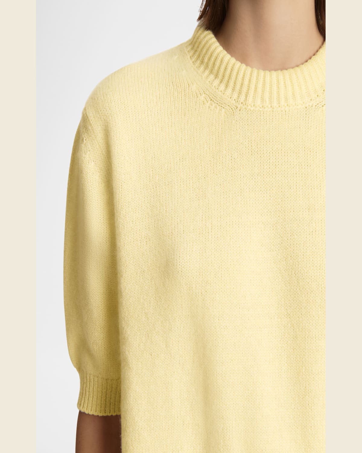 Khaite Womens Davin Short-sleeve Cashmere Jumper Zest In Zest