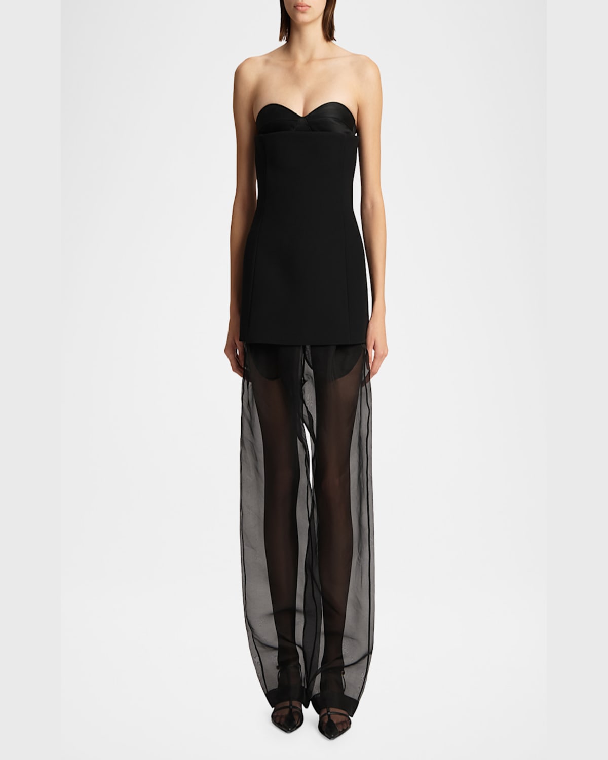 Khaite Trenton Silk Organza Sheer Pants In Black