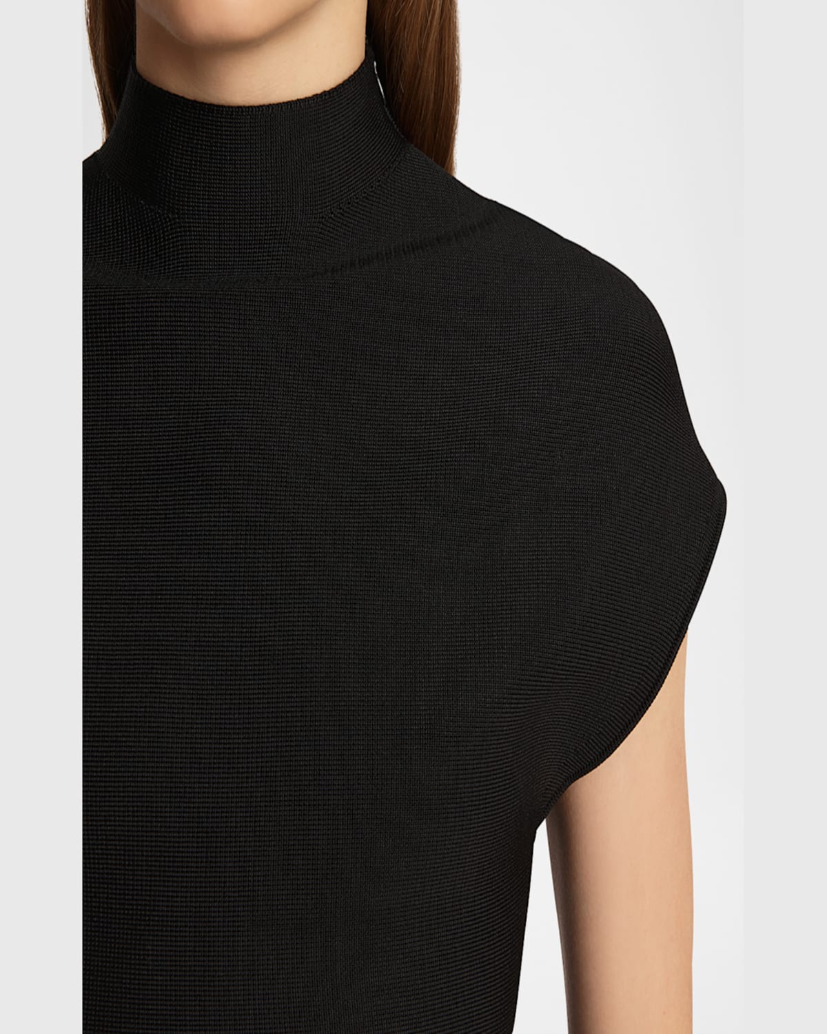 Khaite Andra Knit Peplum Top In Black
