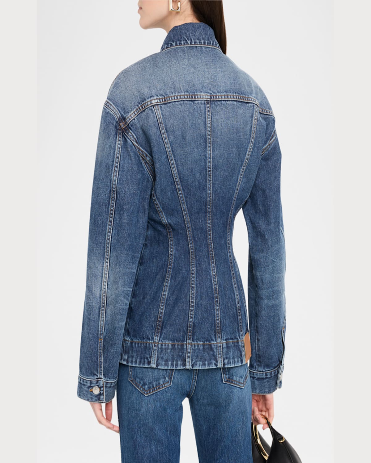 Stella Mccartney Mixed Wash Denim Fitted Jacket In Denim