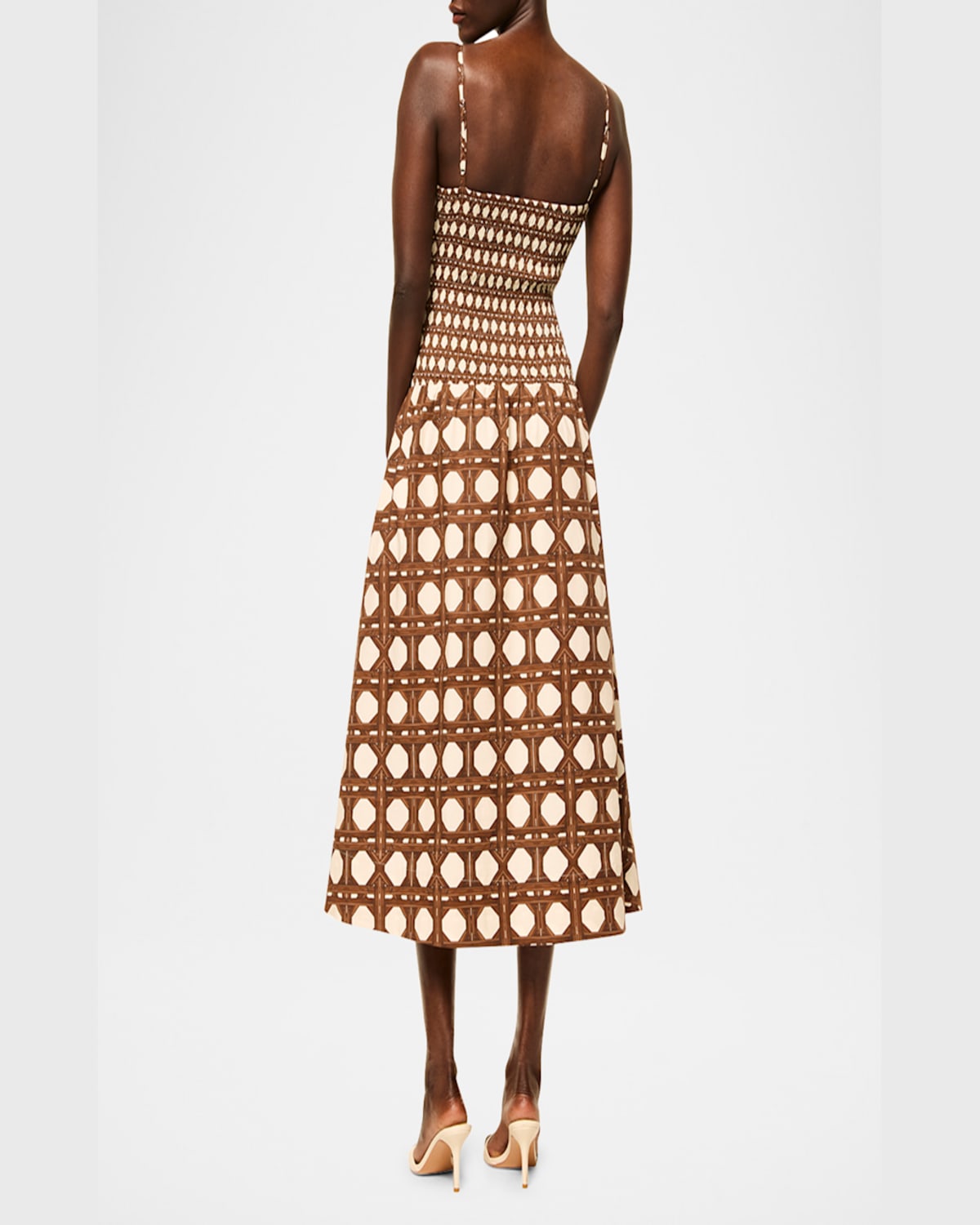 Misa Rattan Tile Roxie Maxi Dress In Choco Rattan Pop Mix In Choco Rattan Pop Mix
