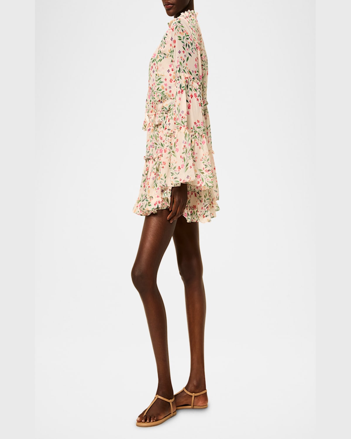 MISA LEEVA CHIFFON MINI DRESS