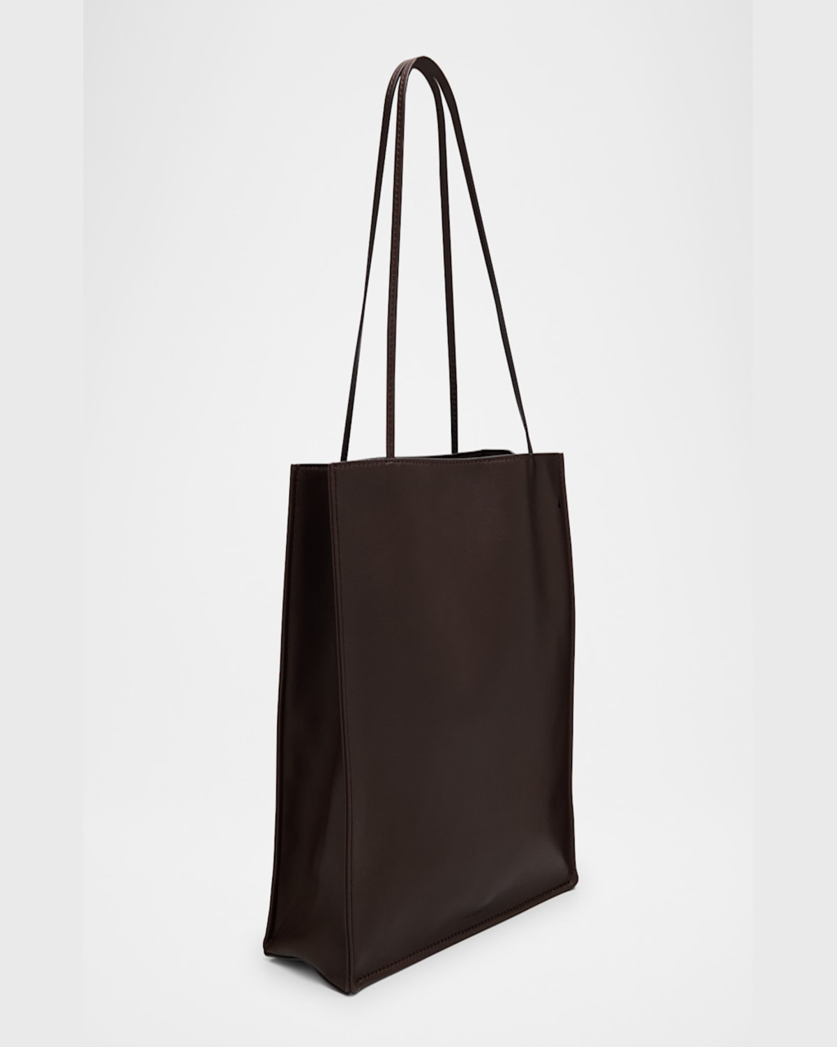 The Row To Go Large Tote Bag In Napa Leather In Dans Dark Brown Ans