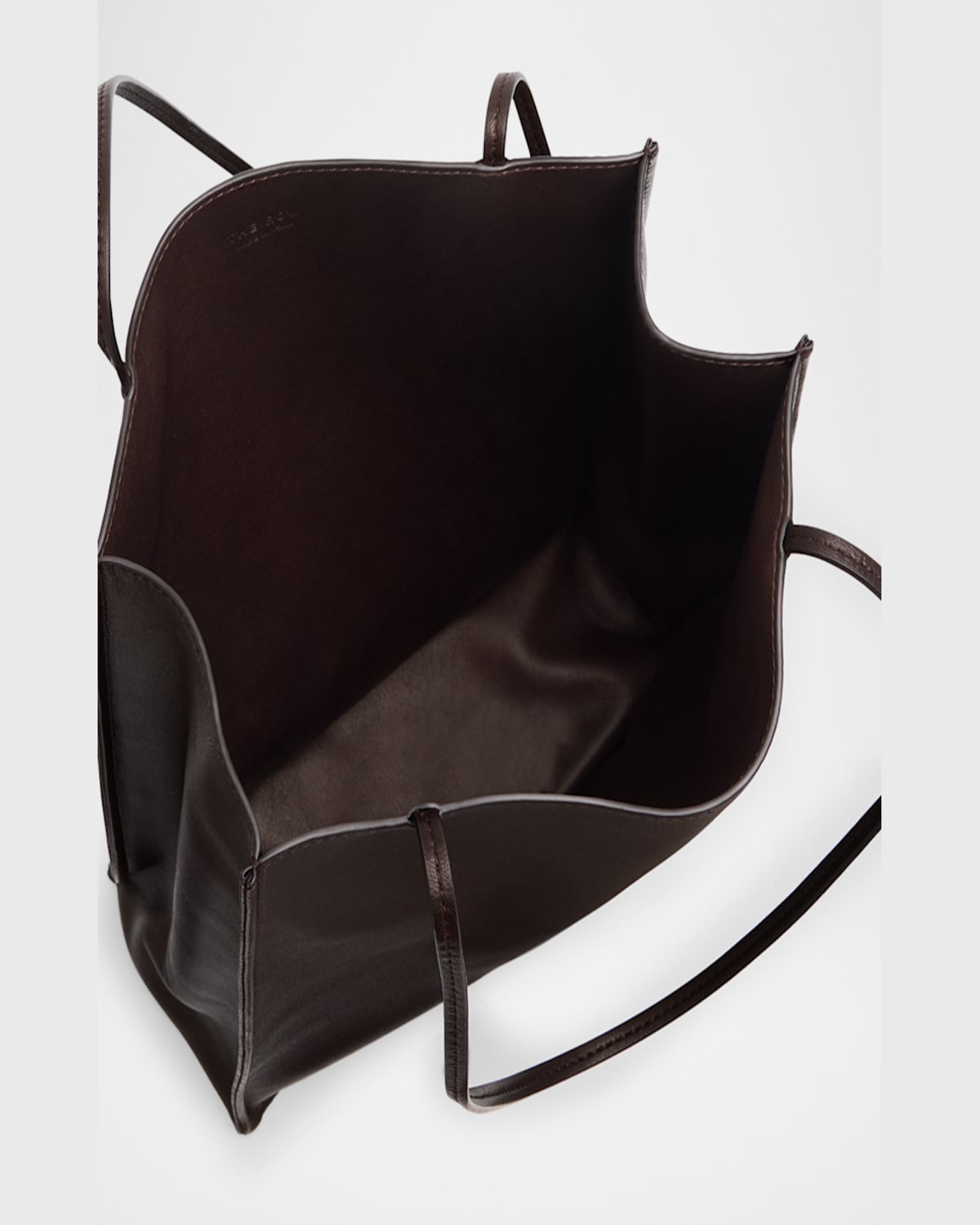 The Row To Go Large Tote Bag In Napa Leather In Dans Dark Brown Ans