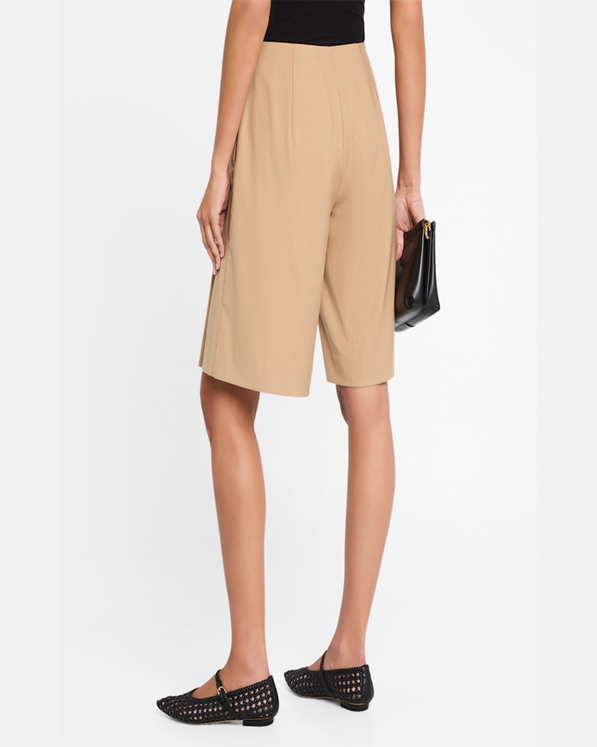 Clea Leon Long Twill Shorts In Chestnut