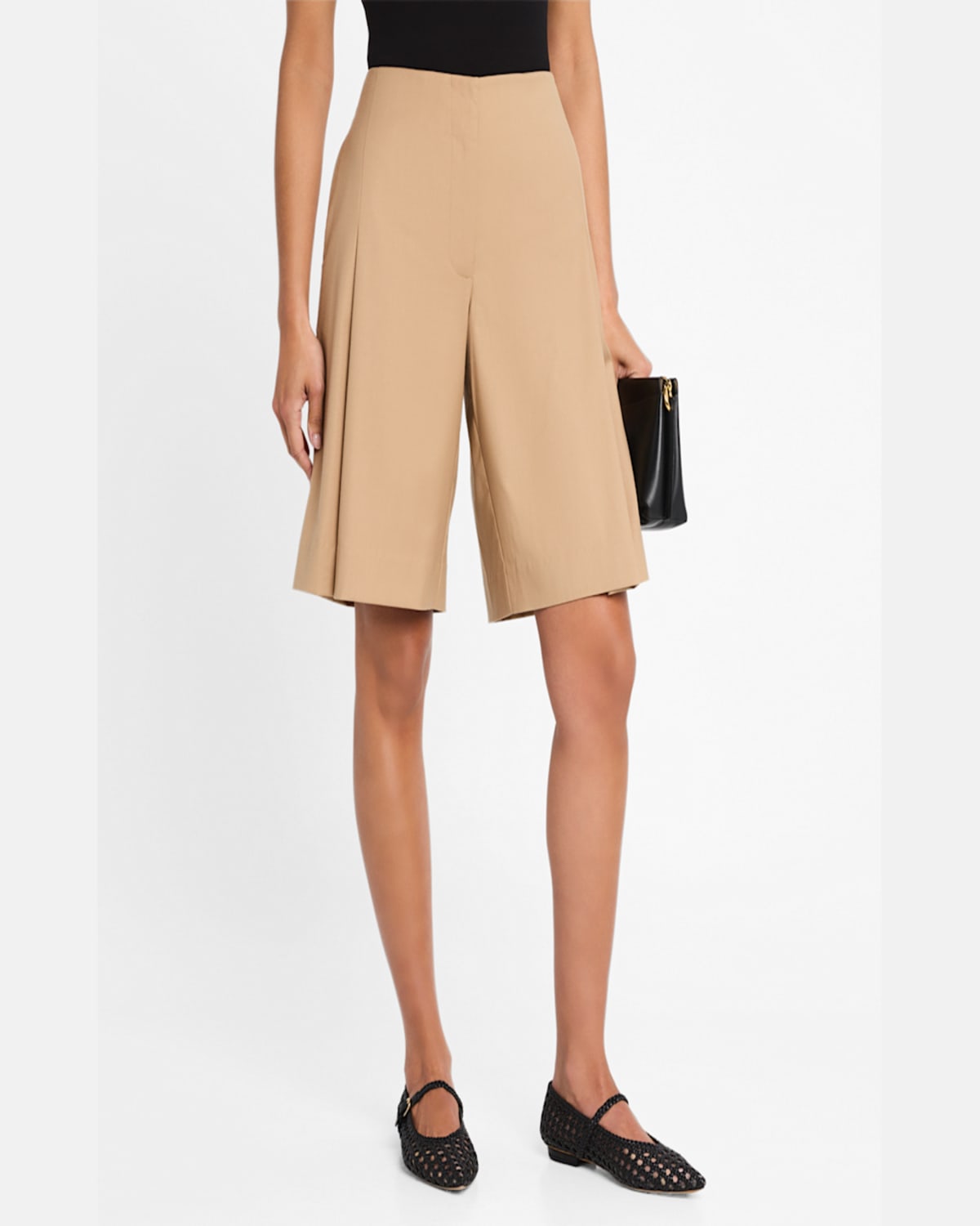 Clea Leon Long Twill Shorts In Chestnut