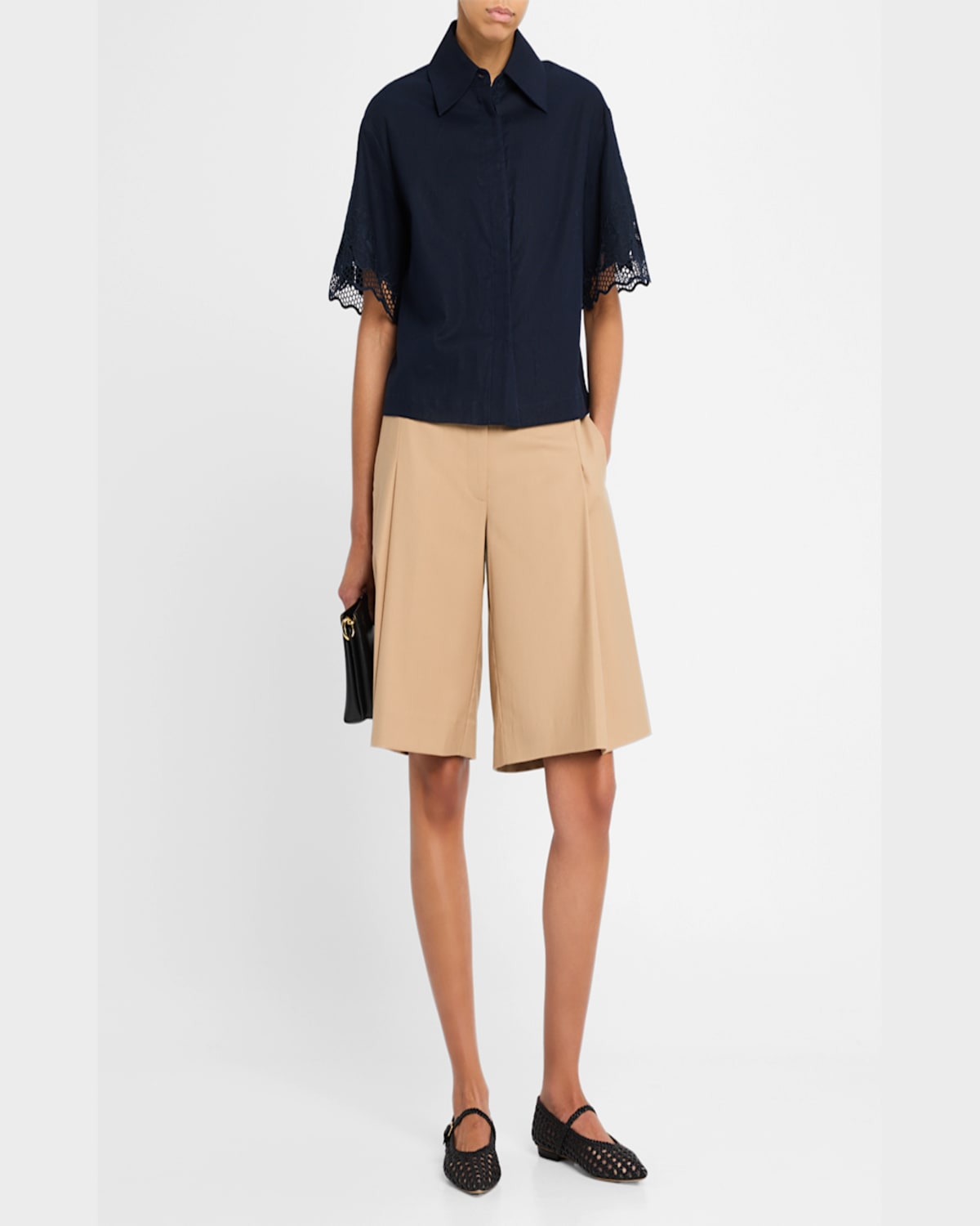 Clea Daphne Boxy Shirt In Navy