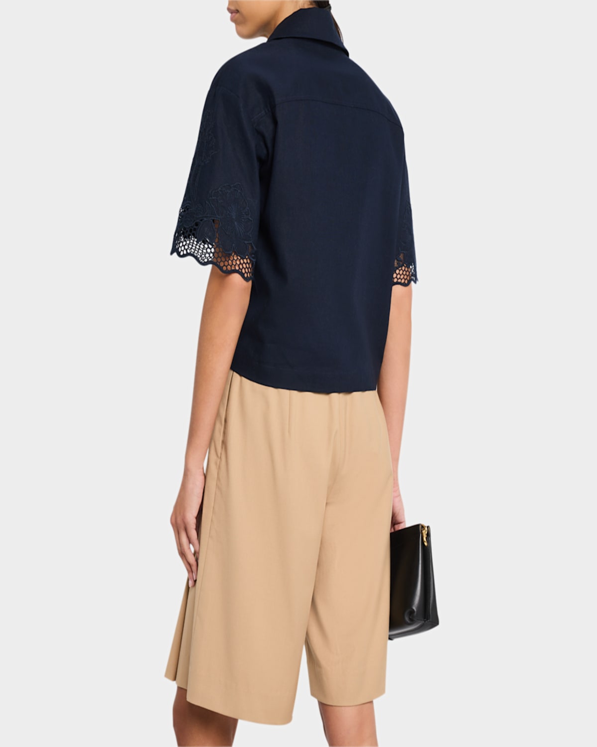 Clea Daphne Boxy Shirt In Navy