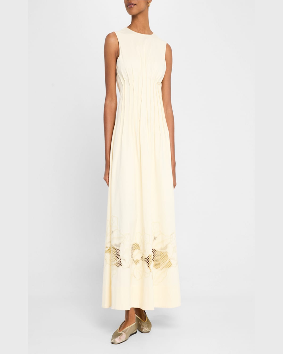 Clea Anika Embroidered Dress In Butter