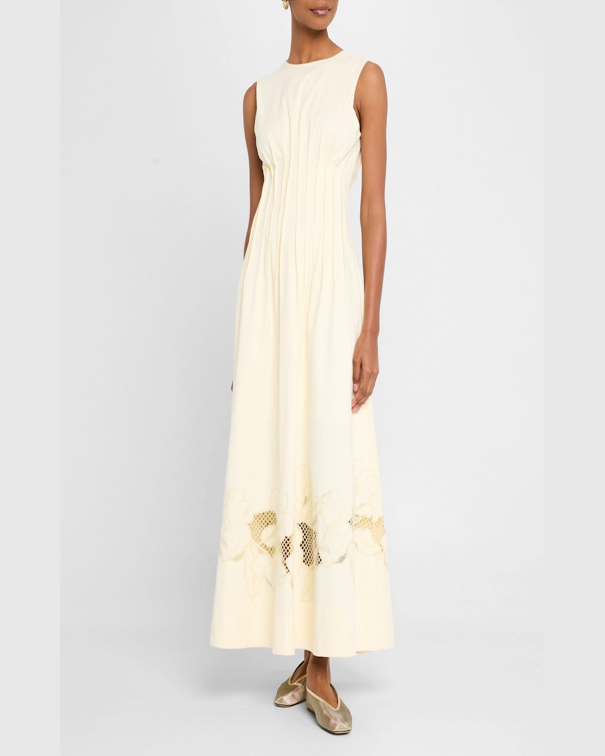 Clea Anika Embroidered Dress In Butter