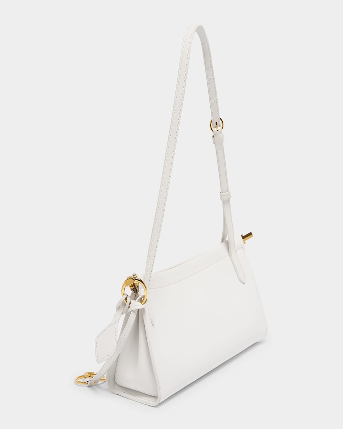 Shop Alaïa Le Click Small Shoulder Bag In Glossy Leather In 999 Noir