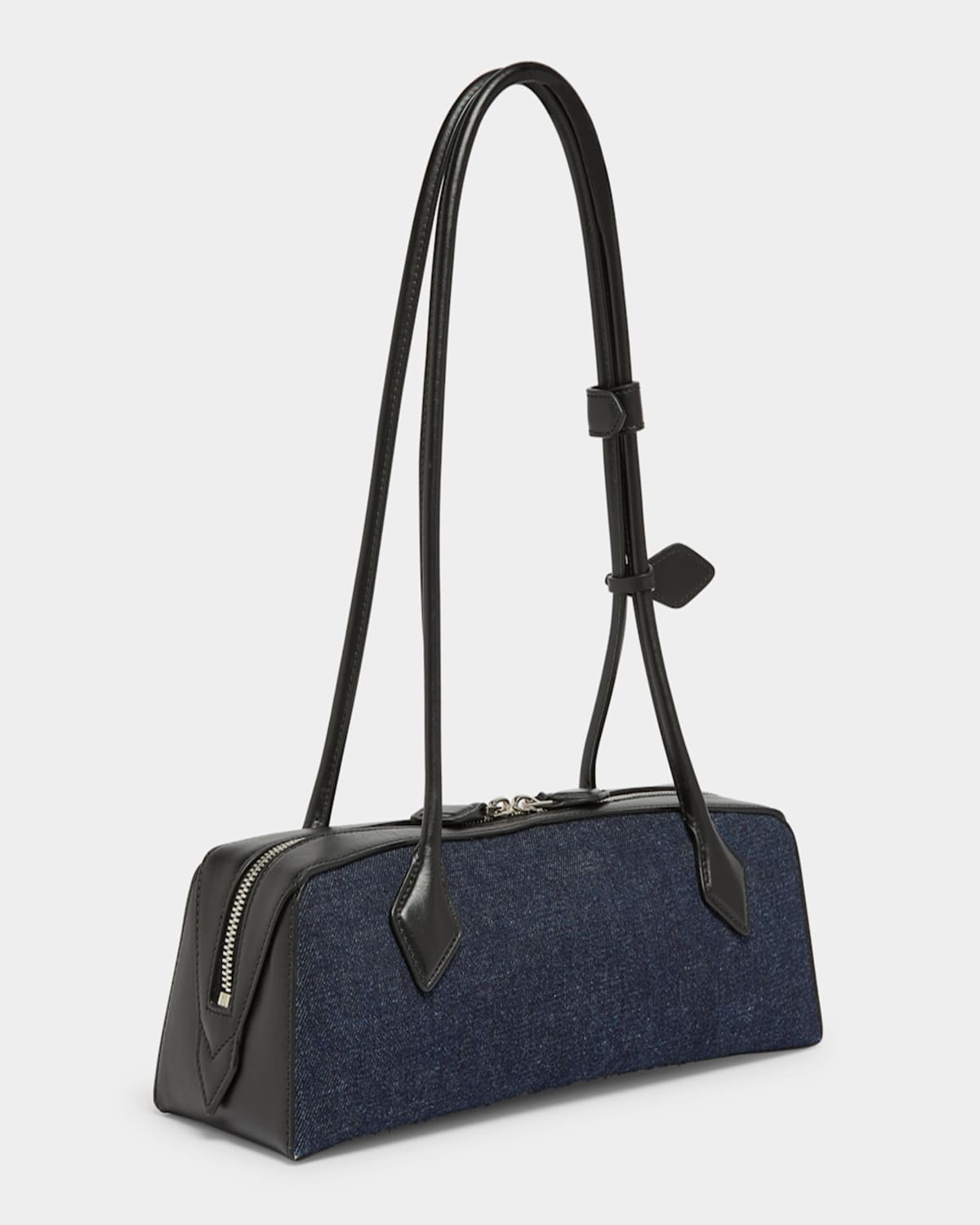 Alaïa Le Teckel Medium Shoulder Bag In Denim In 516 Bleu Denim