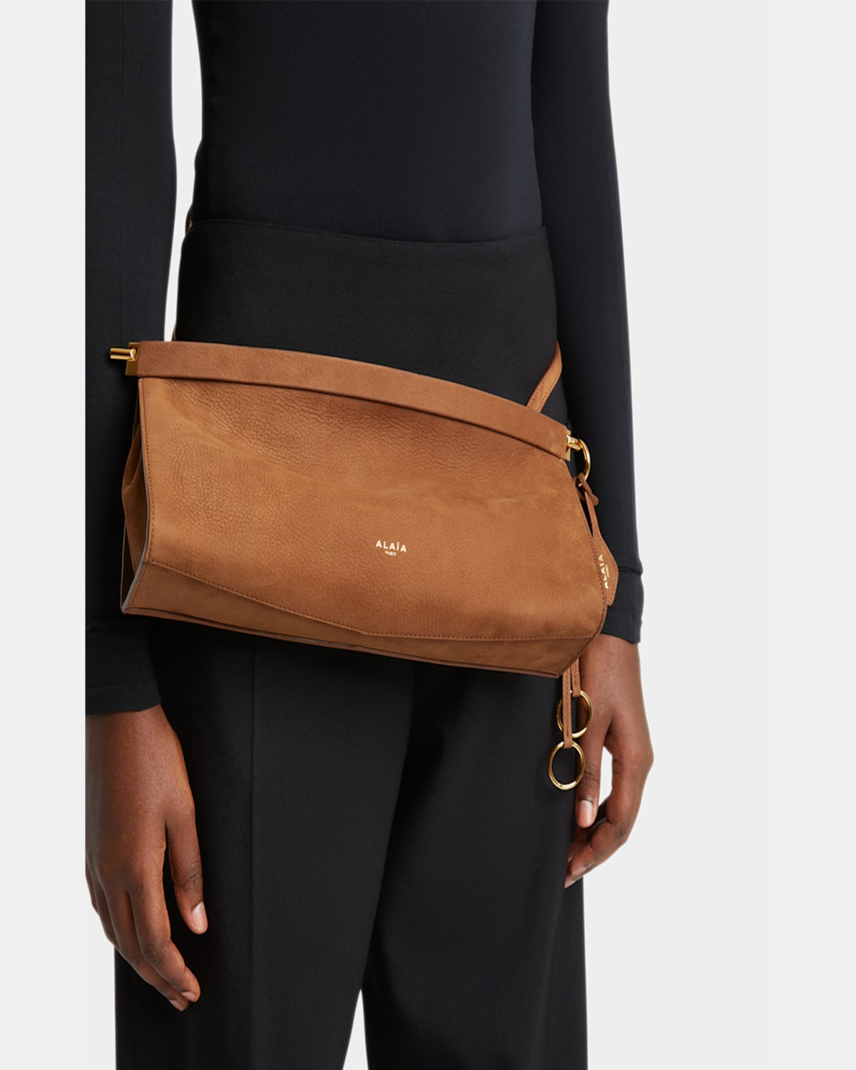 Alaïa Womens Terre D Ombre East West Magnetic-frame Leather Shoulder Bag In 731 Terre D Ombre